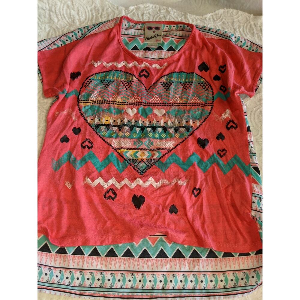Belle Du Jour girls sz. L heart design top. Lightweight, pretty